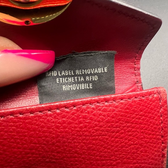 Fendi Calf Leather F Logo Barola Red Micro Trifold Wallet, model 8M0395 - Picture 13 of 13